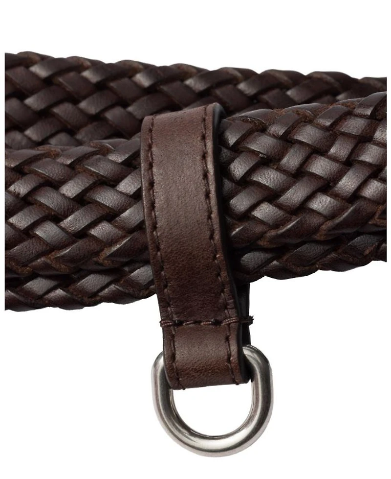 Narrow Braided Leather Belt