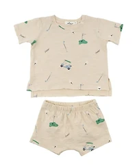 Boys' Golf Print Slub Raw Edge Tee and Short Set - Baby, Little Kid