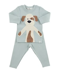oh baby! Boys' Puppy Applique Two Piece Set - Baby