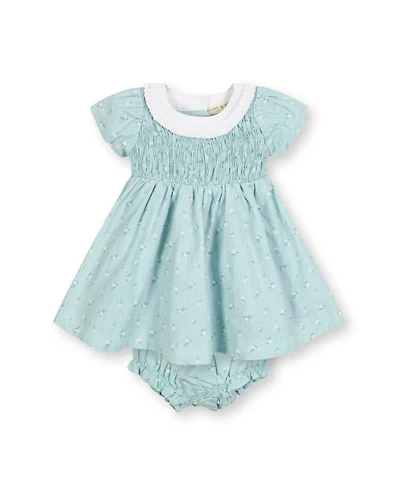 Girls' Short Sleeve with Ruffle Collar Linen Dress - Baby