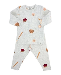 oh baby! Boys' Baseball Print Two Piece Set - Baby