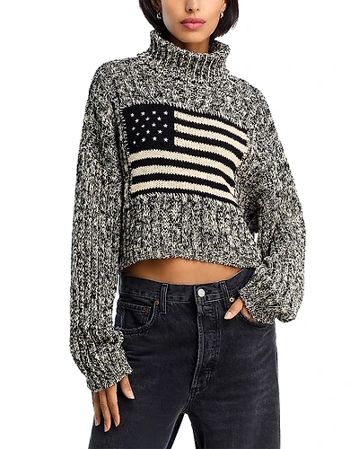 Denimist American Flag Cropped Sweater