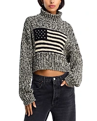 Denimist American Flag Cropped Sweater