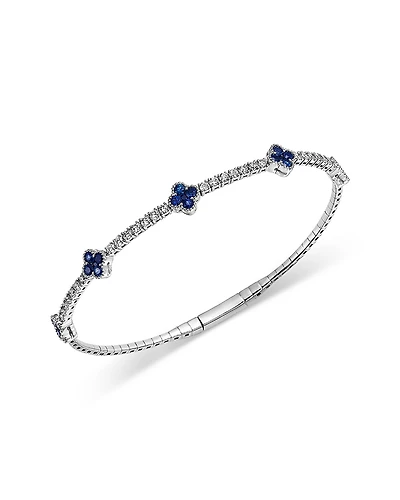 Bloomingdale's Fine Collection Sapphire & Diamond Flexible Bangle