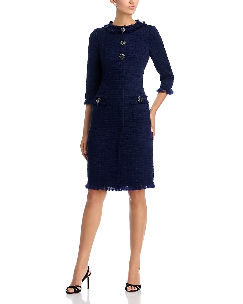 Teri Jon by Rickie Freeman Tweed Sheath Dress