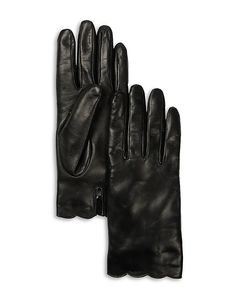 Carolyn Rowan Accessories Scalloped Nappa Leather Gloves