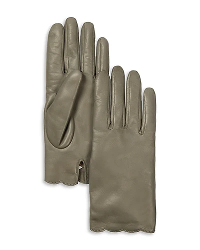 Carolyn Rowan Accessories Scalloped Nappa Leather Gloves