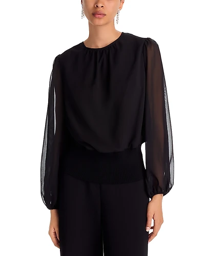 Misook Chiffon Sleeve Blouse