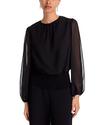 Misook Chiffon Sleeve Blouse