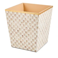 MacKenzie-Childs Mocha Check Glass Waste Bin
