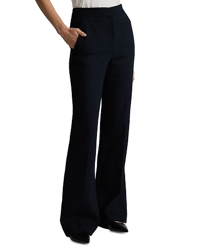 St. John Tonal Check Flare Pants