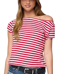 Edikted Aretha Striped Off Shoulder Top