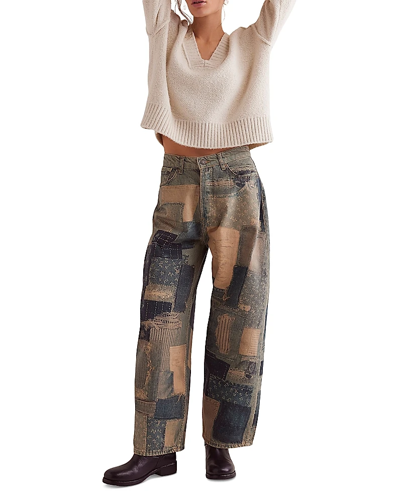 Free People Illusion Patchwork Jeans
