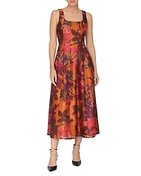 Avec Les Filles Paneled Midi Dress