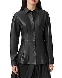 Allsaints Larson Lea Leather Shirt