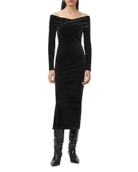 Allsaints Delta Velvet Midi Dress