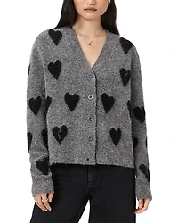 Allsaints Amora Heart Print Cardigan