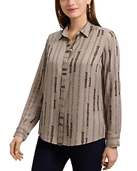 Foxcroft Luna Chain Print Shirt