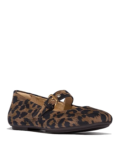FitFlop Women's Delicato Leopard Mary Jane Flats