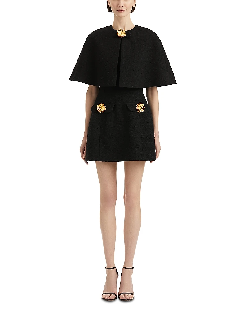 Oscar de la Renta Midi Sleeve Tweed Jacket