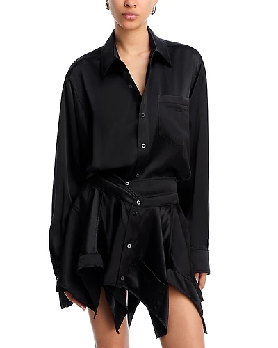 alexanderwang. t Silk Cut Off Double Shirt Dress