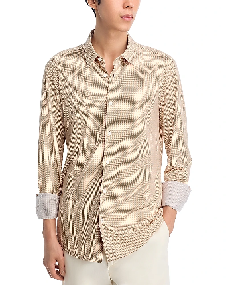Boss Roan Slim Fit Stretch Button-Front Shirt