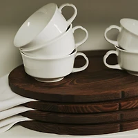 Silhouette Oval Tray, Dark Brown