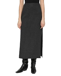 Lafayette 148 New York High Waisted Wool Blend Midi Skirt