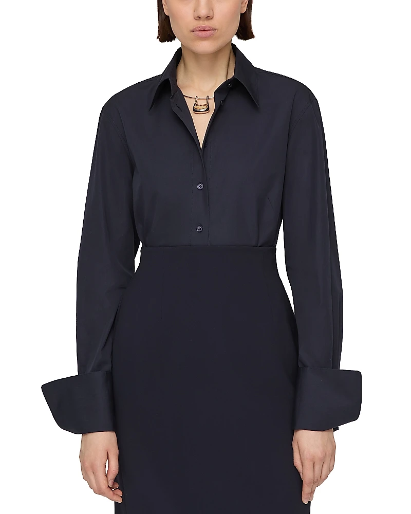 Lafayette 148 New York Drop Shoulder Fitted Blouse