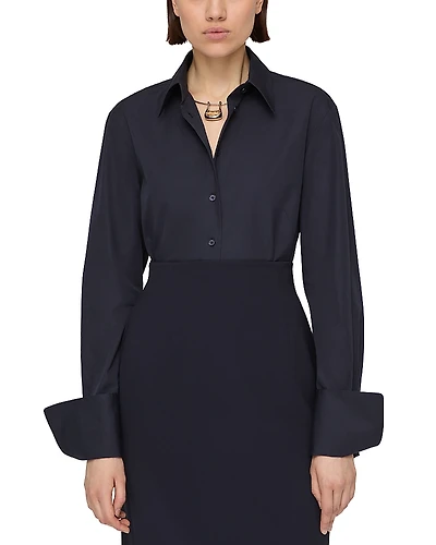 Lafayette 148 New York Drop Shoulder Fitted Blouse