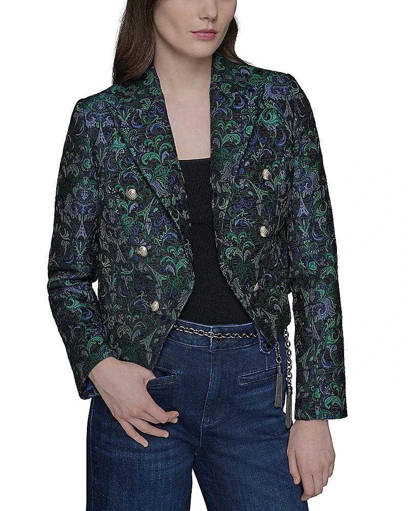 Karl Lagerfeld Paris Cropped Motif Blazer
