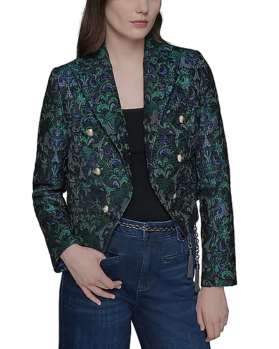 Karl Lagerfeld Paris Cropped Motif Blazer