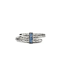 John Hardy Sterling Silver Spear Blue Sapphire Coil Ring