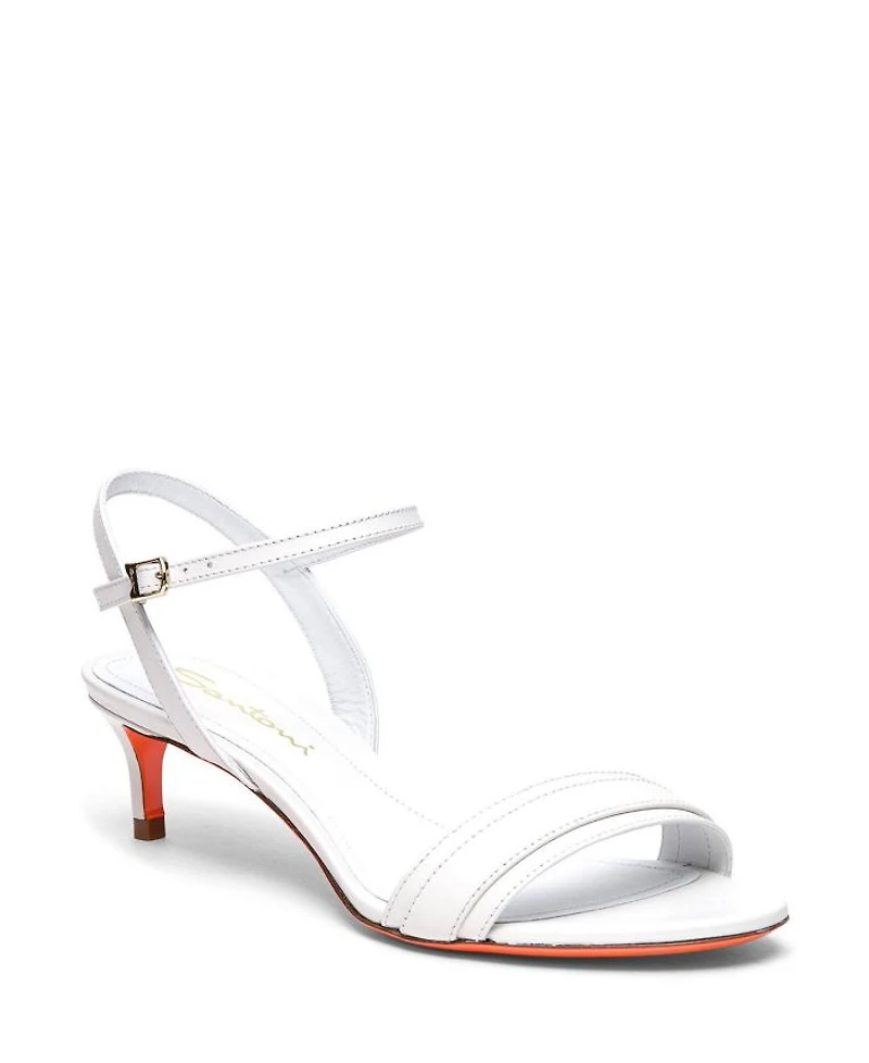 Women's Leather Mid-heel Sandal