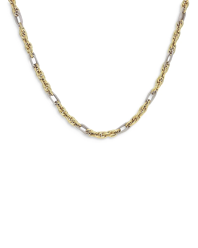 Bloomingdale's 14K Yellow & White Gold Figaro Rolo Necklace, 18