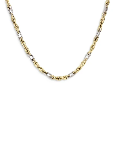 Bloomingdale's 14K Yellow & White Gold Figaro Rolo Necklace, 18