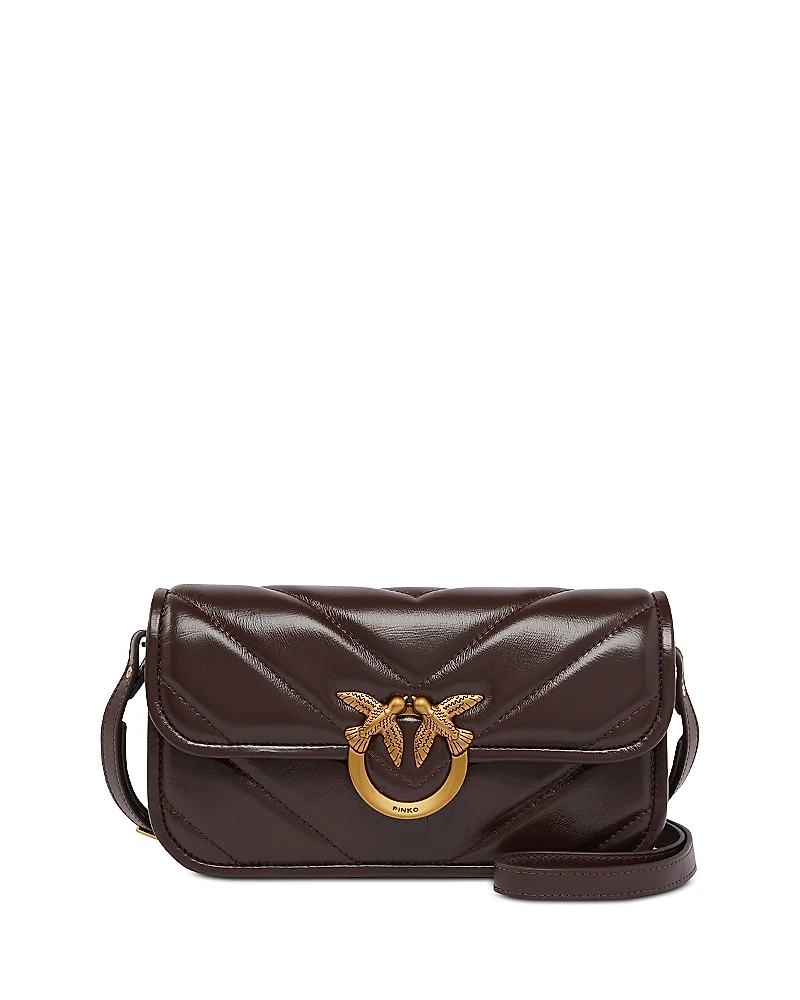 Pinko Love Box Baguette Leather Shoulder Bag