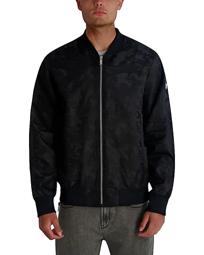 Karl Lagerfeld Paris Camo Bomber Jacket