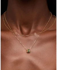 Solid Emerald Zeno Charm Necklace