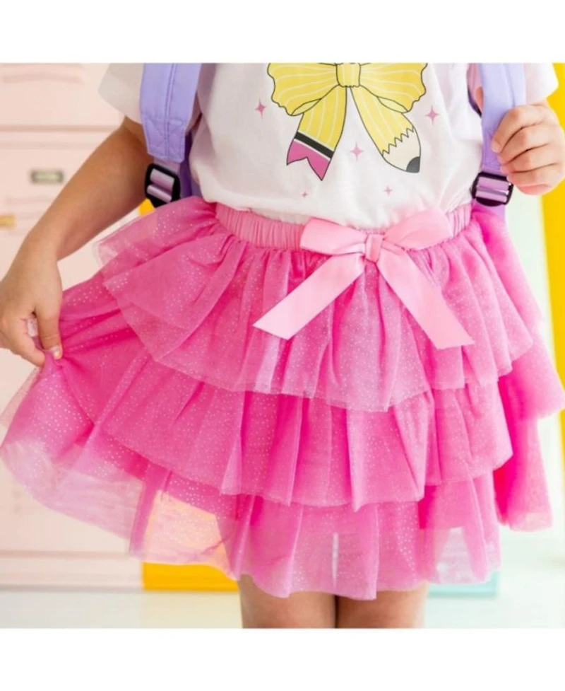 Girls' Raspberry Bow Tiered Tutu - Baby, Little Kid, Big Kid