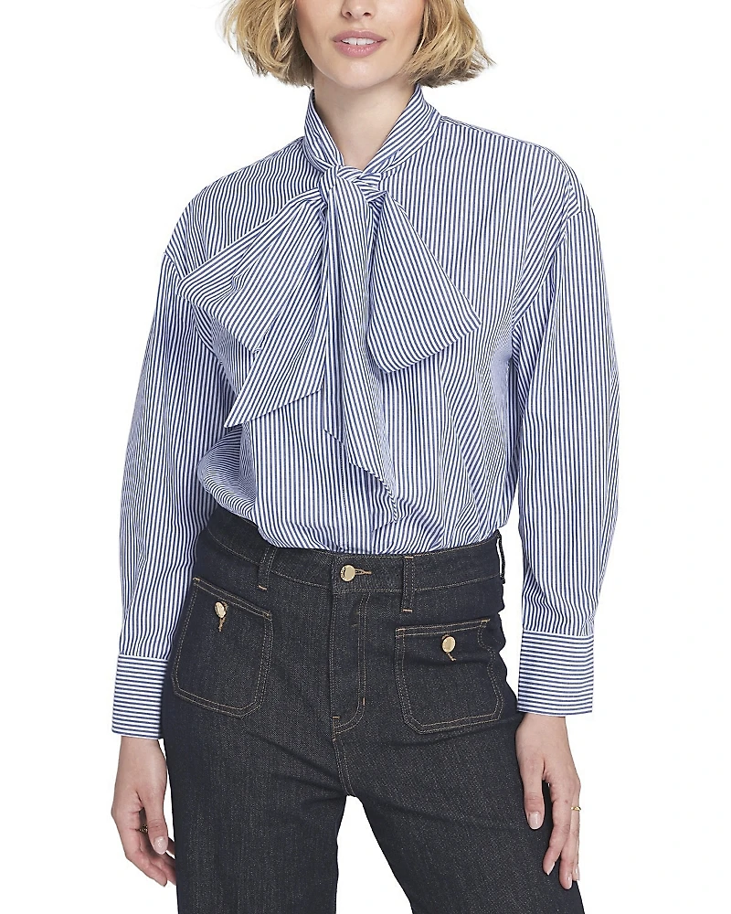 Elle Collection Striped Bow Shirt