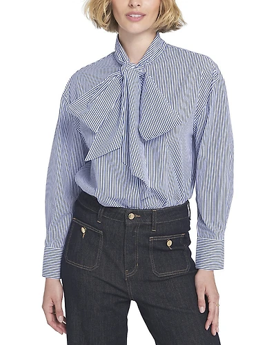 Elle Collection Striped Bow Shirt