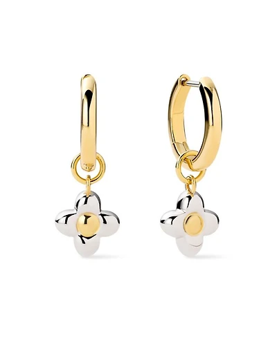 Gold Liora Hoops Flower Earrings