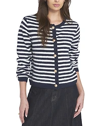 Elle Collection Fuzzy Striped Cardigan