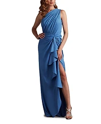 Tadashi Shoji Lena Waterfall Drape Gown