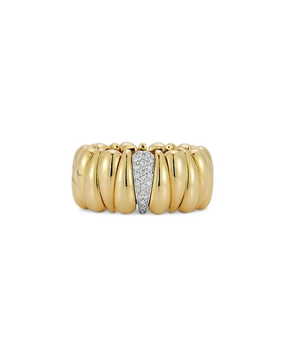 18K White & Yellow Gold Artiglio Diamond Stretch Ring