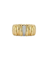 18K White & Yellow Gold Artiglio Diamond Stretch Ring