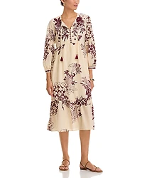 Johnny Was Tiered Bishop Sleeve Dress