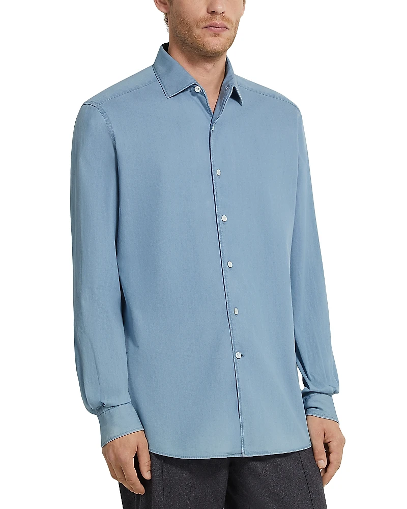 Zegna Cotton Regular Fit Button Down Shirt