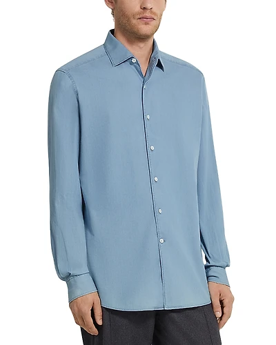 Zegna Cotton Regular Fit Button Down Shirt